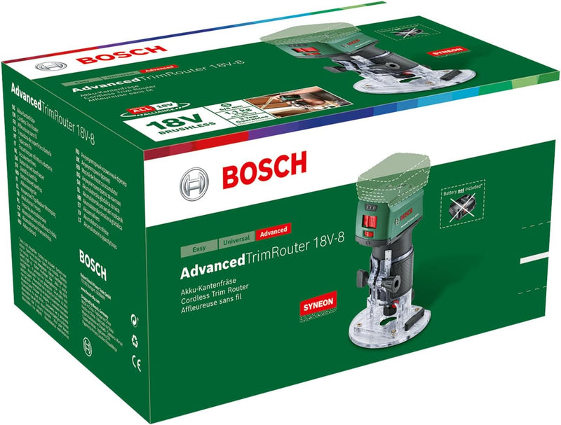 Bosch Akku-Kantenfräse AdvancedTrimRouter 18V-8 (ohne Akku, 18 Volt System, Bürstenloser Motor, im K