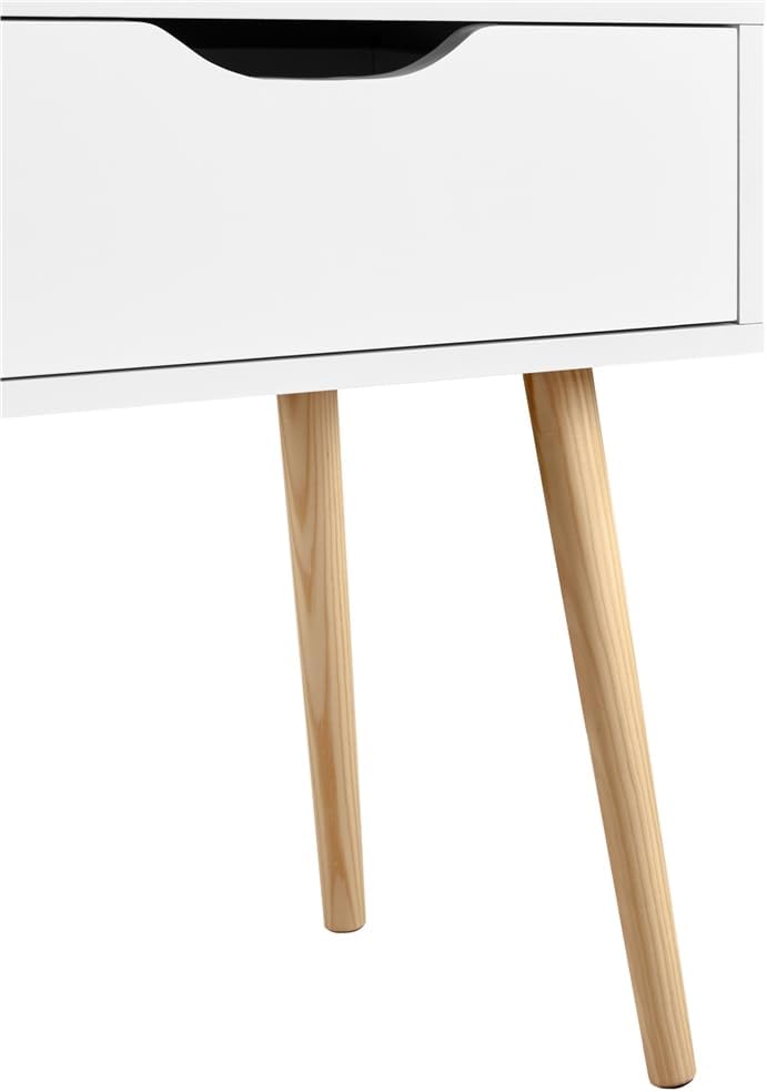 Yaheetech 2er Set Nachttische Nachtkommode mit Schublade und Holzbeinen Boxspringbett Nachtschrank M