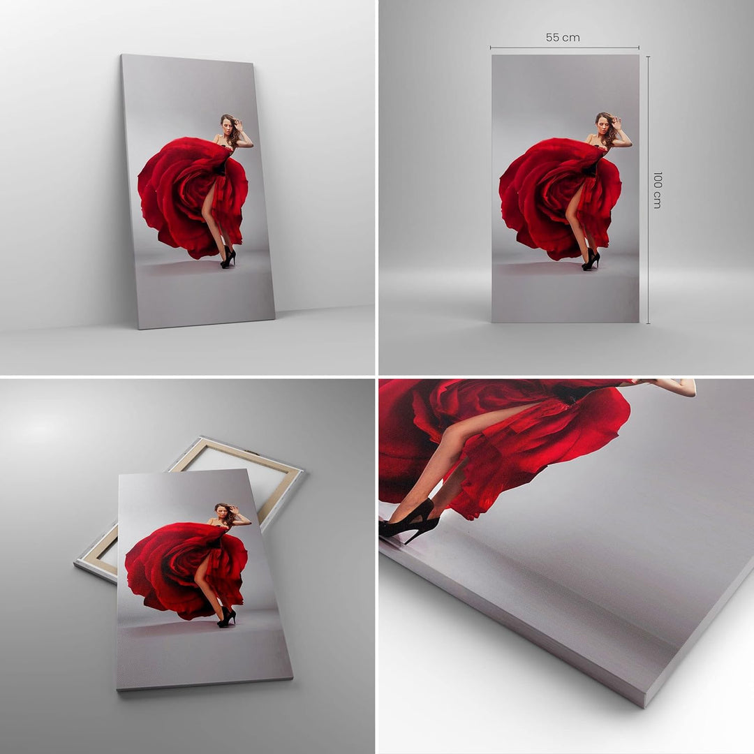 Bilder auf Leinwand 55x100cm Leinwandbild mit Rahmen Karneval Kleidung Kultur Tänzerin Gross Wanddek