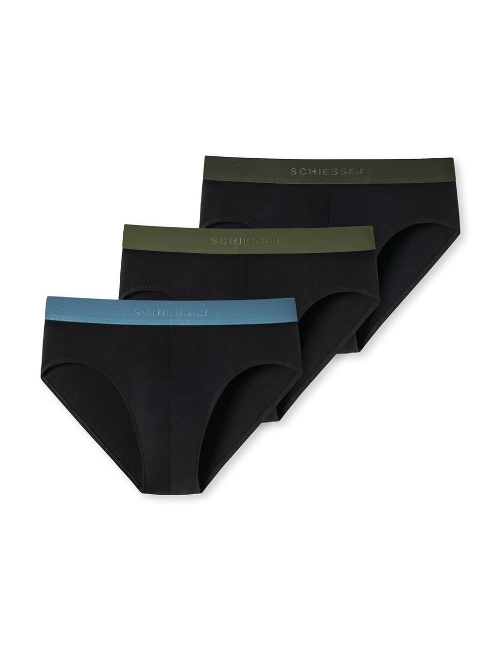 Schiesser Herren 3 PACK Slips Bio Baumwolle Multipack - 95/5 Organic S Sortiert 3_180193, S Sortiert