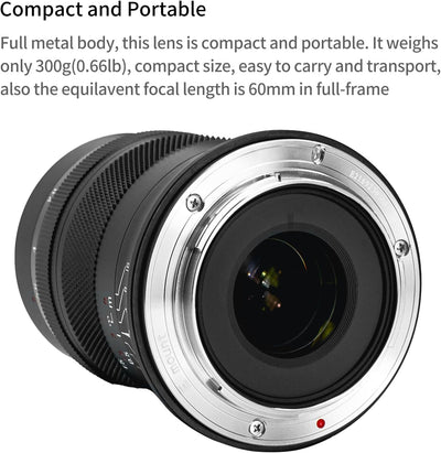 Meike 60mm F2.8 Vergrösserung Makro Manual Focus APS-C Objektiv Kompatibel mit Sony E Mount Mirrorle