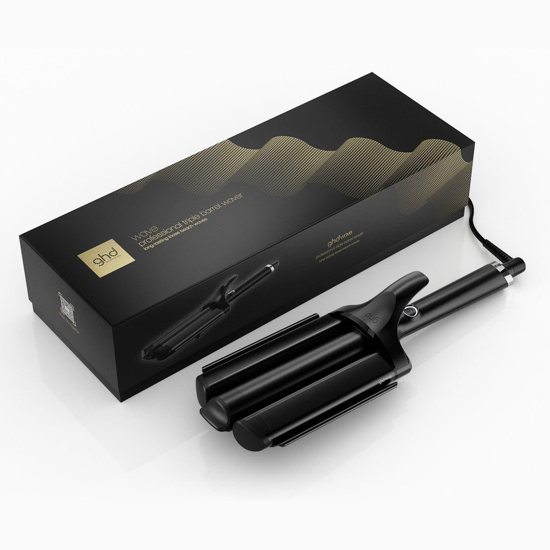 ghd triple barrel waver in schwarz – für schnelle, lockere Beach Waves, die den ganzen Tag halten, w