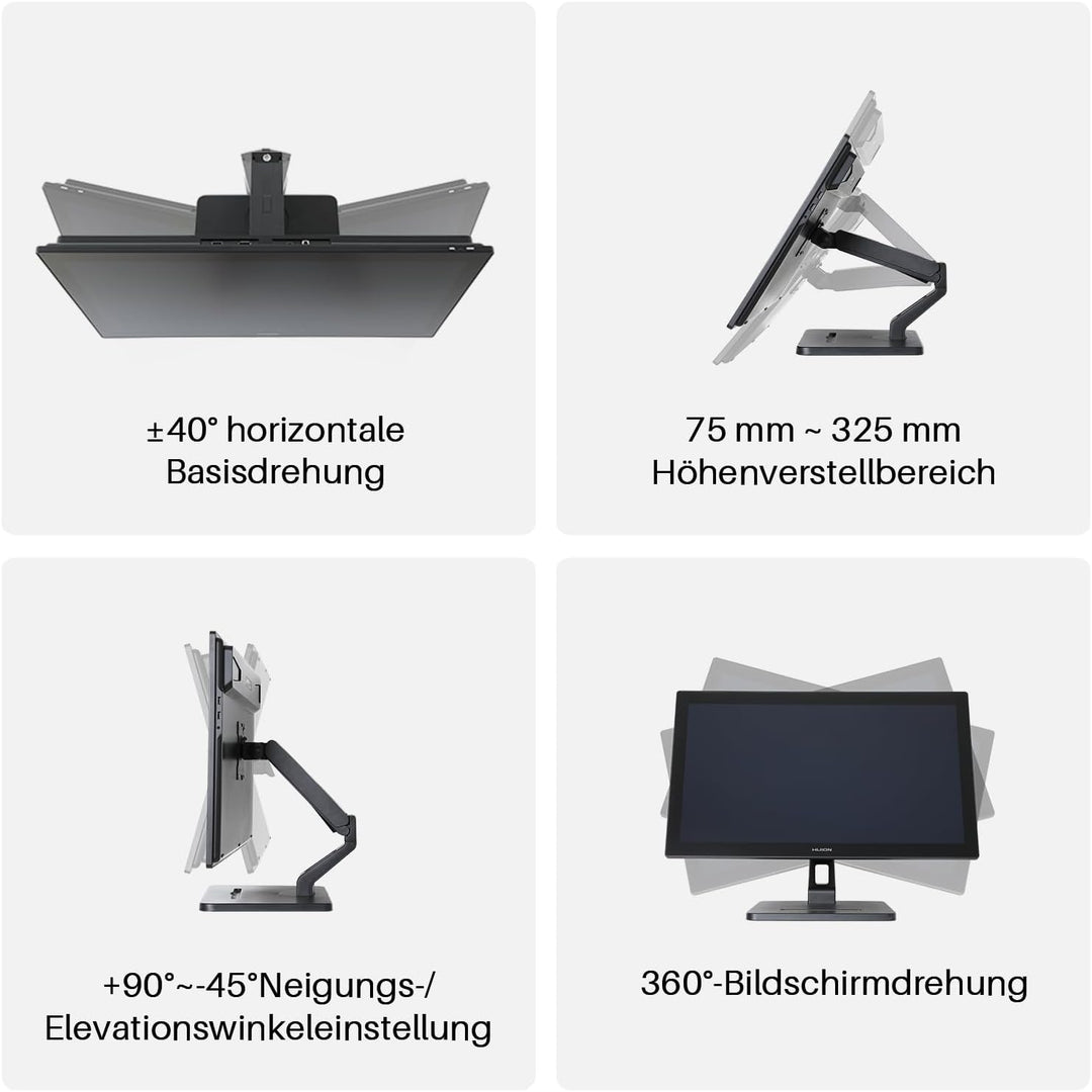 Huion ST500 Monitor Halterung, Ständer Kompatibel mit Kamvas 22 &amp; Plus, Kamvas Pro 24 (4K), Kamvas 2