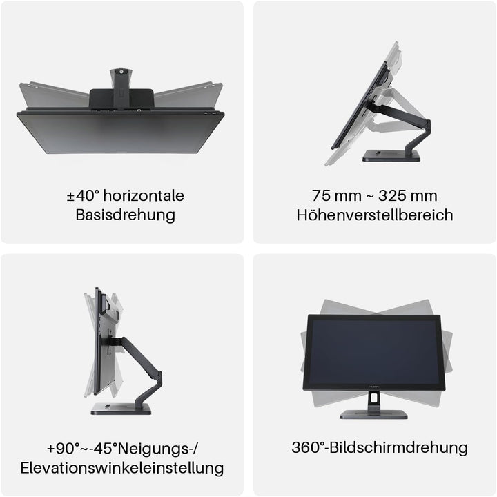 Huion ST500 Monitor Halterung, Ständer Kompatibel mit Kamvas 22 &amp; Plus, Kamvas Pro 24 (4K), Kamvas 2