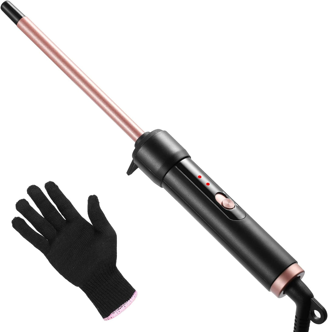 Lockenstab Kleine Locken, Haglater Mini Lockenstäbe 9mm, Dünner Lockenstab Dünn enge Locken, 2 Tempe