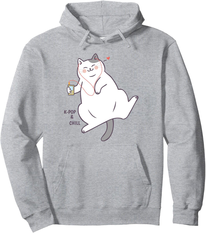 K-Pop and Chill Cat - Kpop Spruch, Kpop Merch Pullover Hoodie