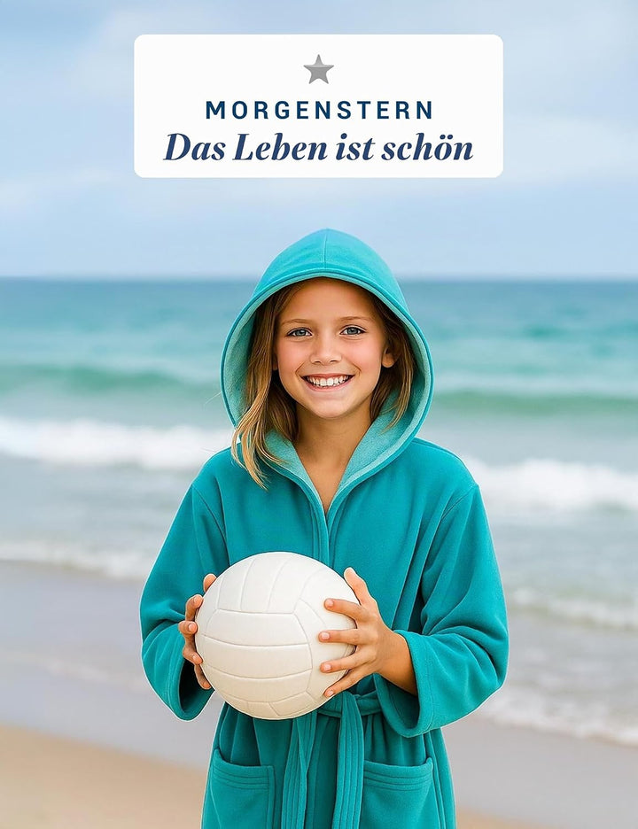 Morgenstern Bademantel Kinder &amp; Teenager I Kapuze I 100% Baumwolle I Frottee Velours I Lang 158-164
