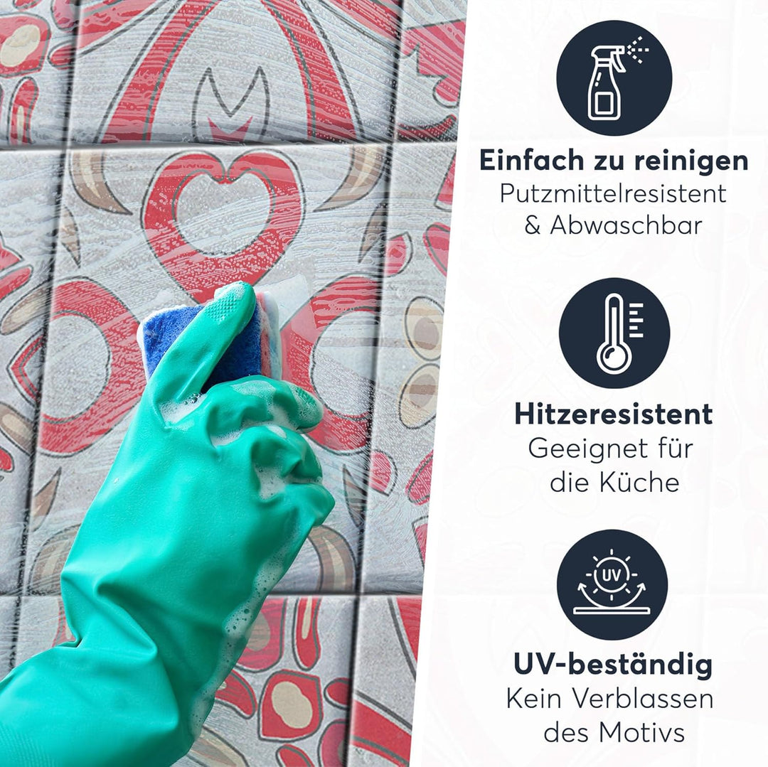CREATISTO Klebefliesen Stickerfliesen Fliesenfolie - Hochwertige Aufkleber Sticker für Fliesen I Kle