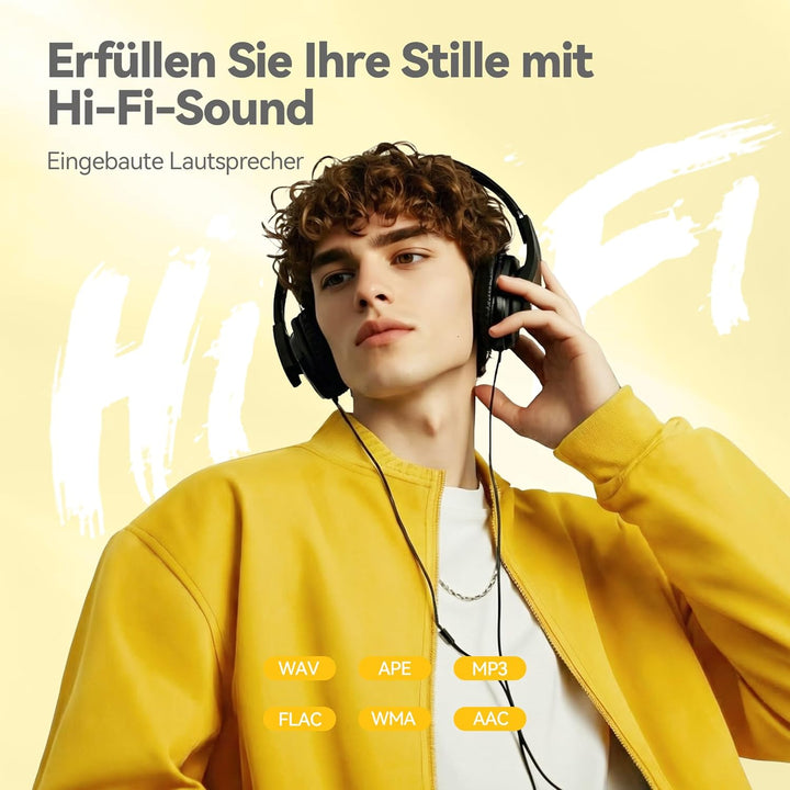 AGPTEK 64GB MP3 Player Bluetooth 5.3 mit 2,4" TFT Farbbildschirm, HiFi Musik Kinder MP3 Player mit L