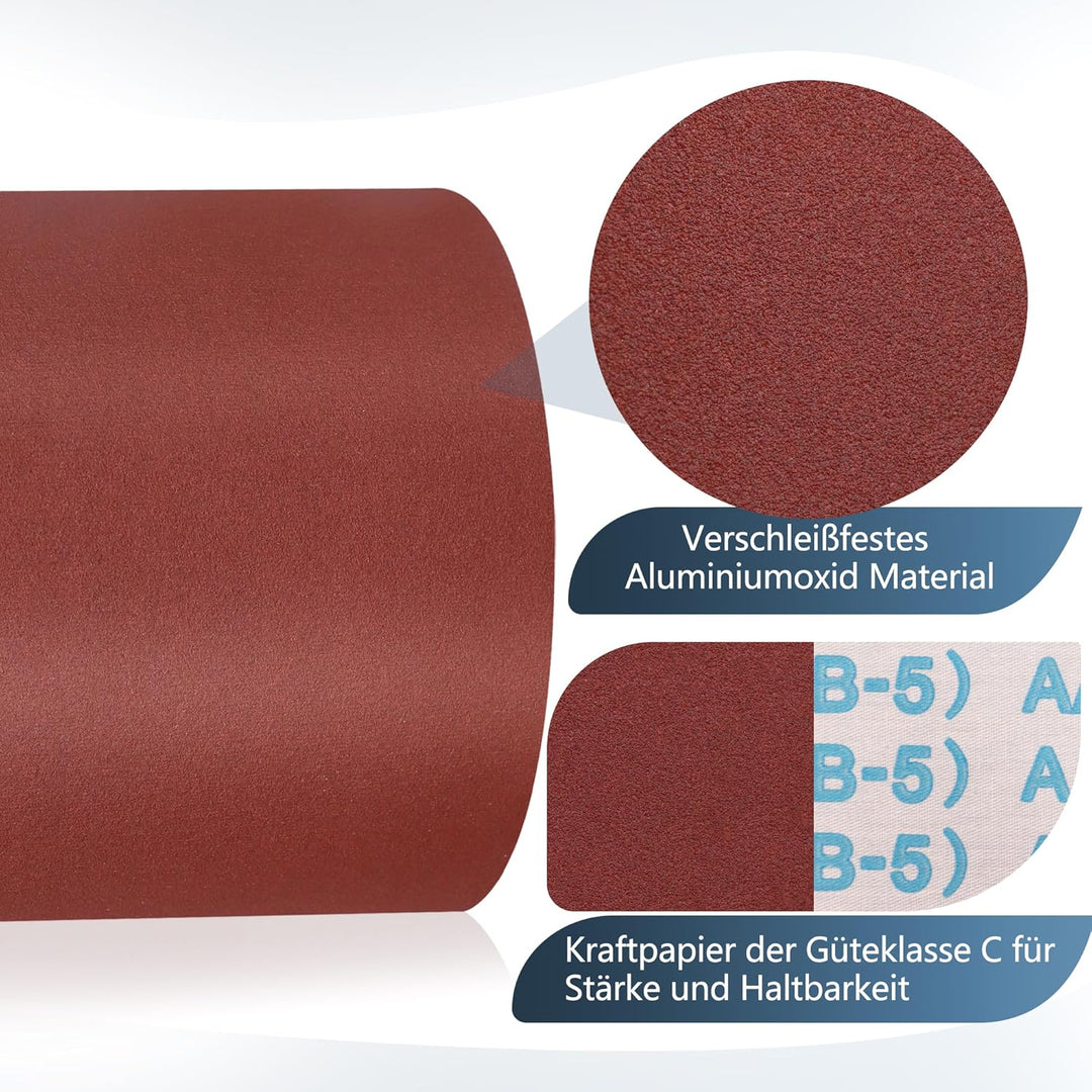 ZEHIQ Schleifpapier Rolle, Schleifpapierrollen Körnung 400, 100 mm x 10 m Schleifleinen Rolle für Ha