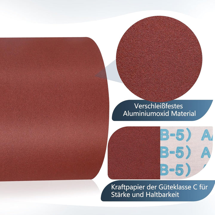 ZEHIQ Schleifpapier Rolle, Schleifpapierrollen Körnung 400, 100 mm x 10 m Schleifleinen Rolle für Ha