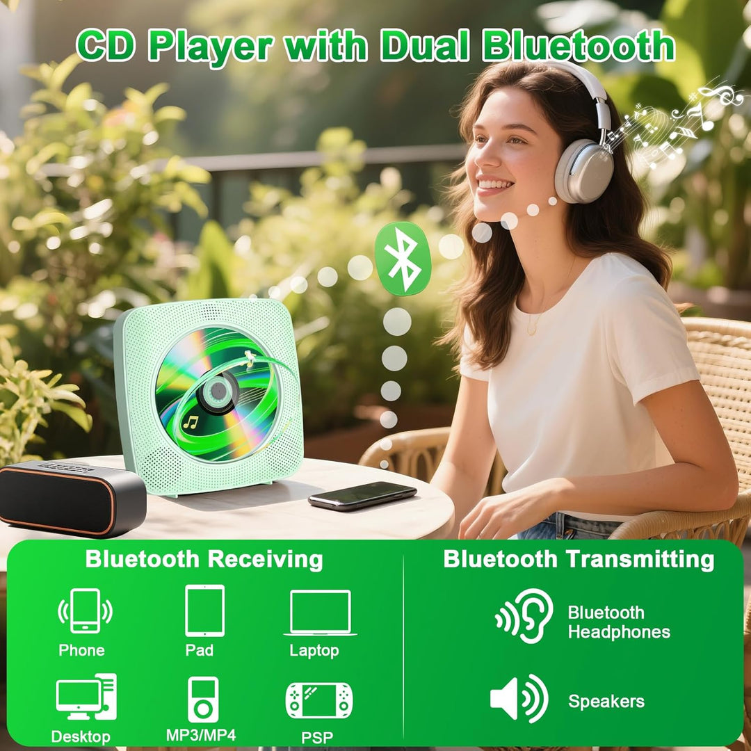 Gueray Tragbarer CD Player Tragbar : Radio CD Players Kinder CD-Player Discman mit 1800mAh Akku Laut