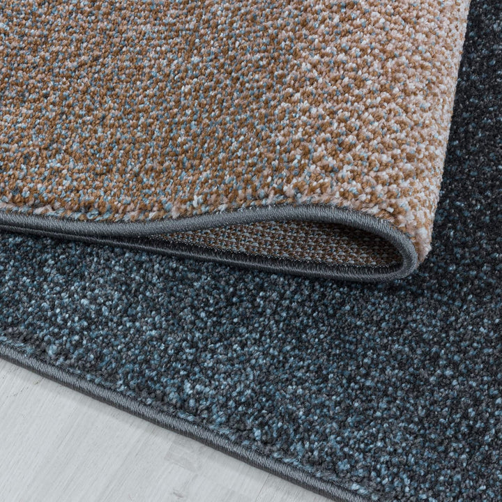 Carpetsale24 Modern Designer Kurzflor Teppich, Abstrakt Meliert Design, Läufer Teppich, Grau - Blau