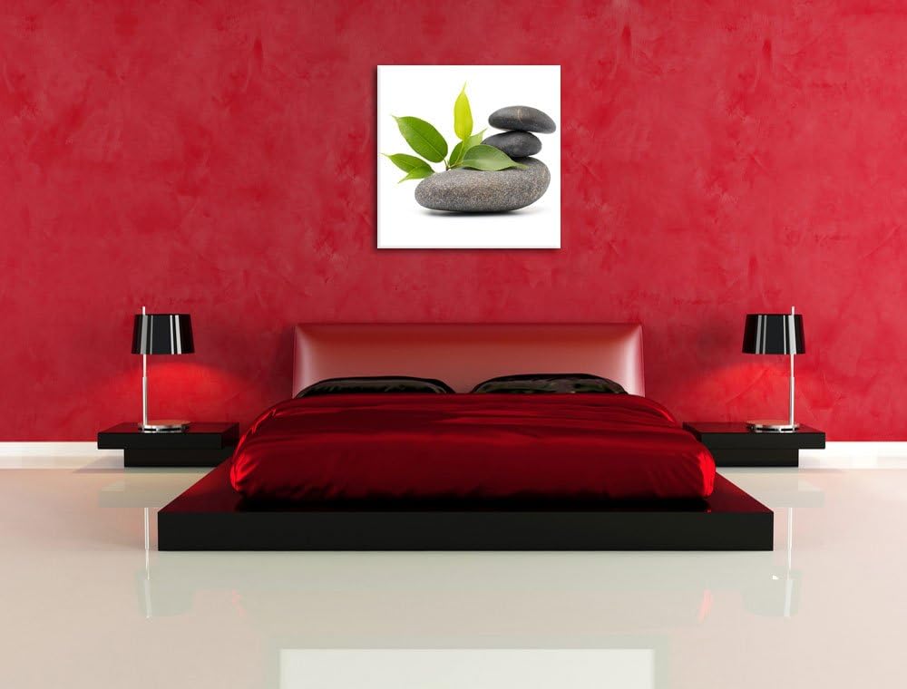 Pixxprint Steinbalance, Format: 70x70 auf Leinwand, XXL riesige Bilder fertig gerahmt mit Keilrahmen