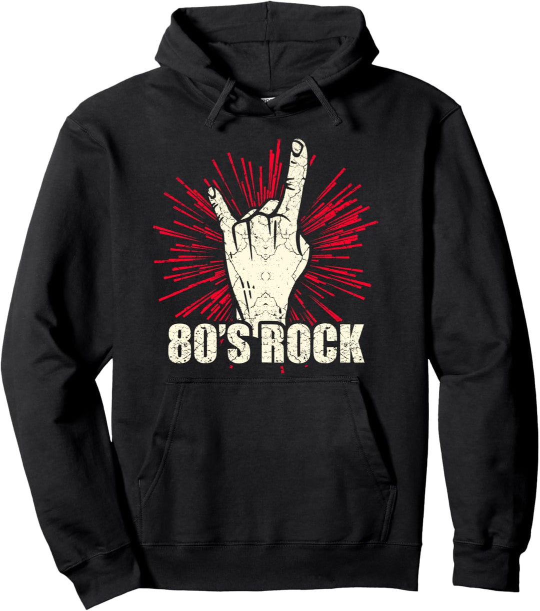 80er Rock und Roll Musik Gitarre Pullover Hoodie