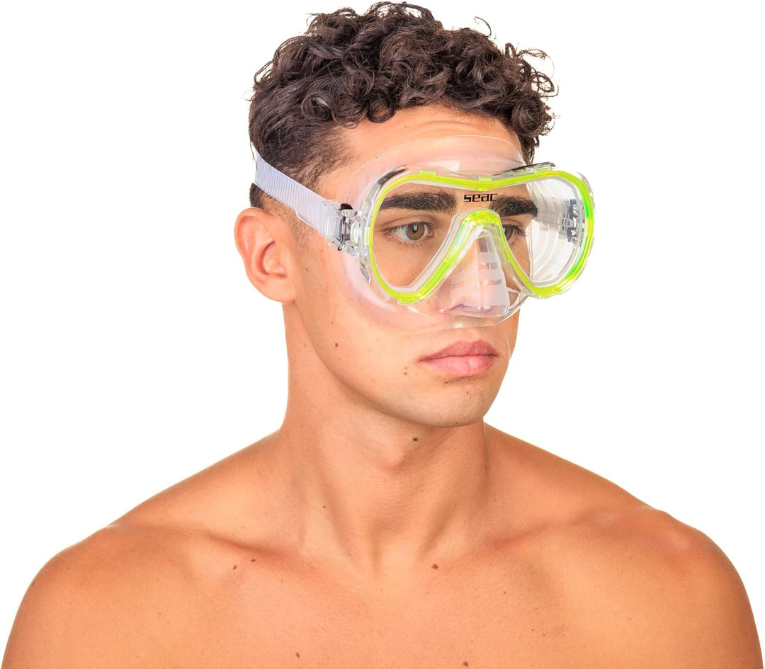 Seac Unisex Jugend Set Giglio MD Valve Schnorchelset mit Maske und Schnorchel mit Wasserausblasventi