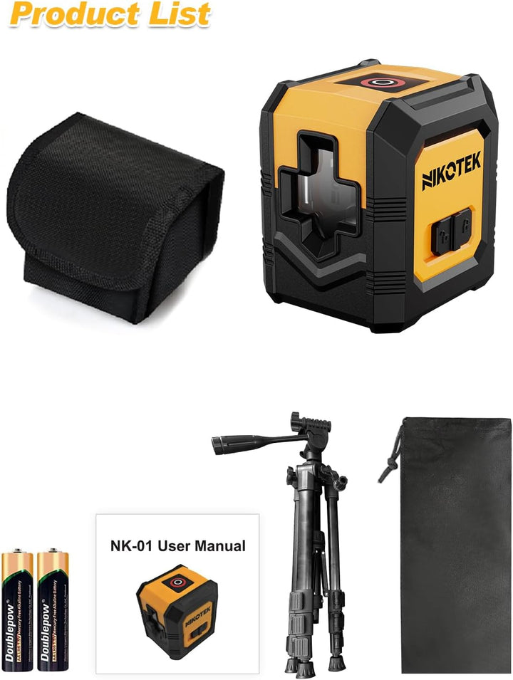 Kreuzlinienlaser, NIKOTEK Laser Wasserwaage (Vertikale/Horizontale Laser, IP54, 2 x AA Batteriem, Sc