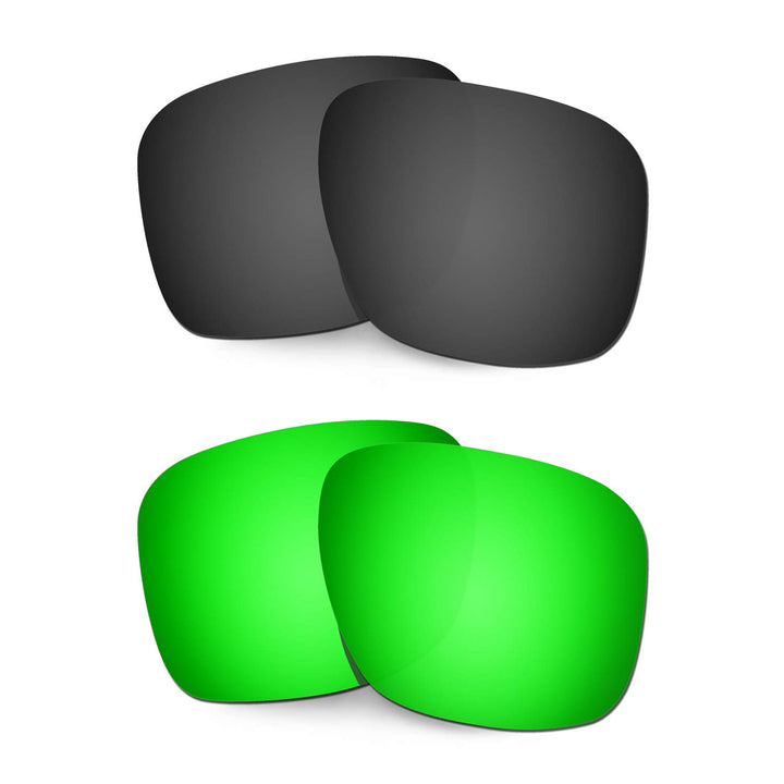 HKUCO Verstärken Ersatz-Brillengläser für Oakley Holbrook XL OO9417 Schwarz/Grün Sonnenbrille