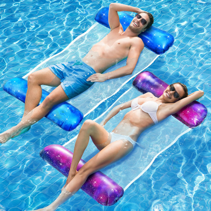 Dusor Luftmatratze Pool Zubehör 2Stück, XL Luftmatratze Wasser Hängematte, Aufblasbare Pool Spielzeu