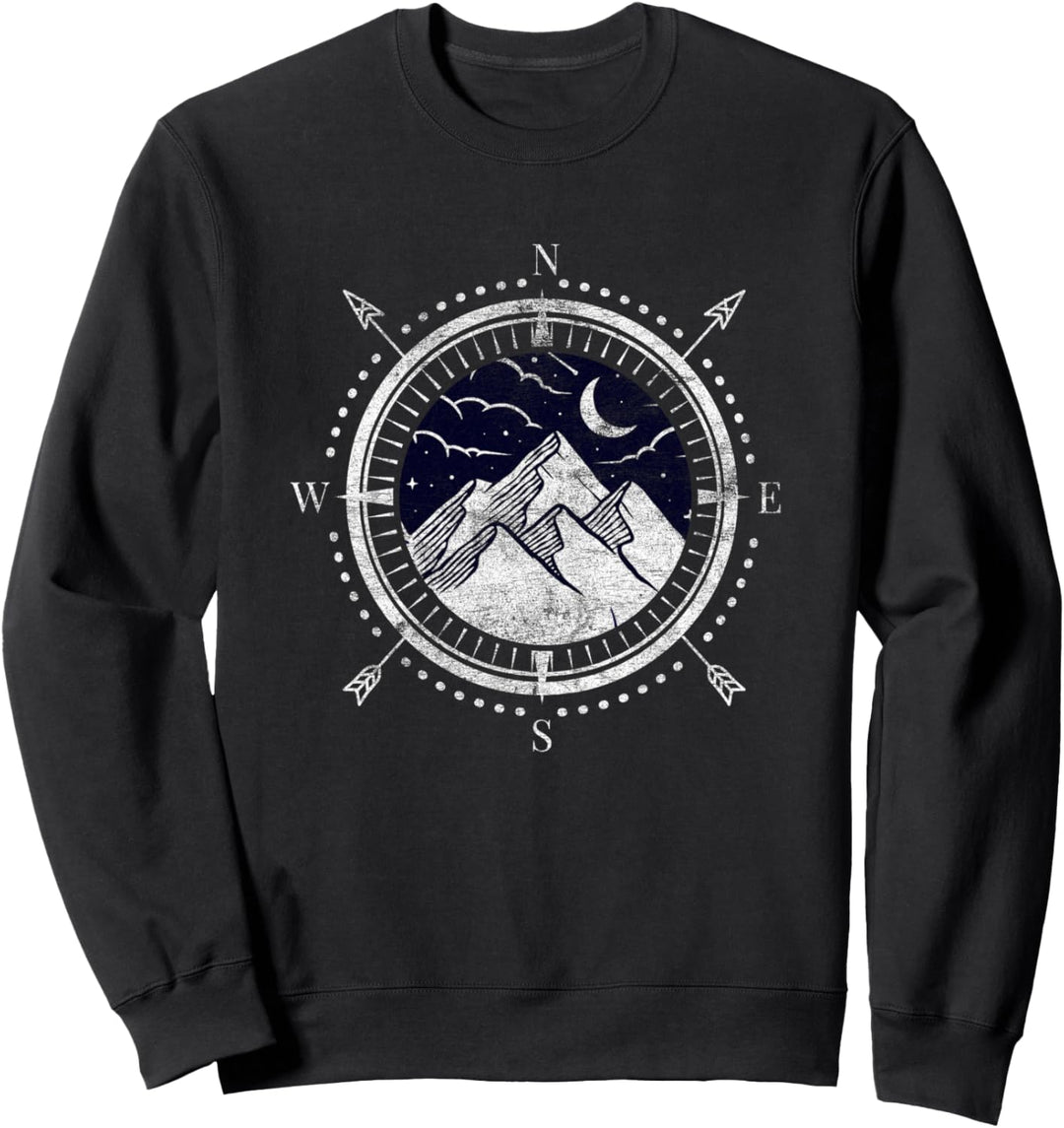 Kompass Urlauber Wandern Zelten Camping Reisenden Natur Sweatshirt