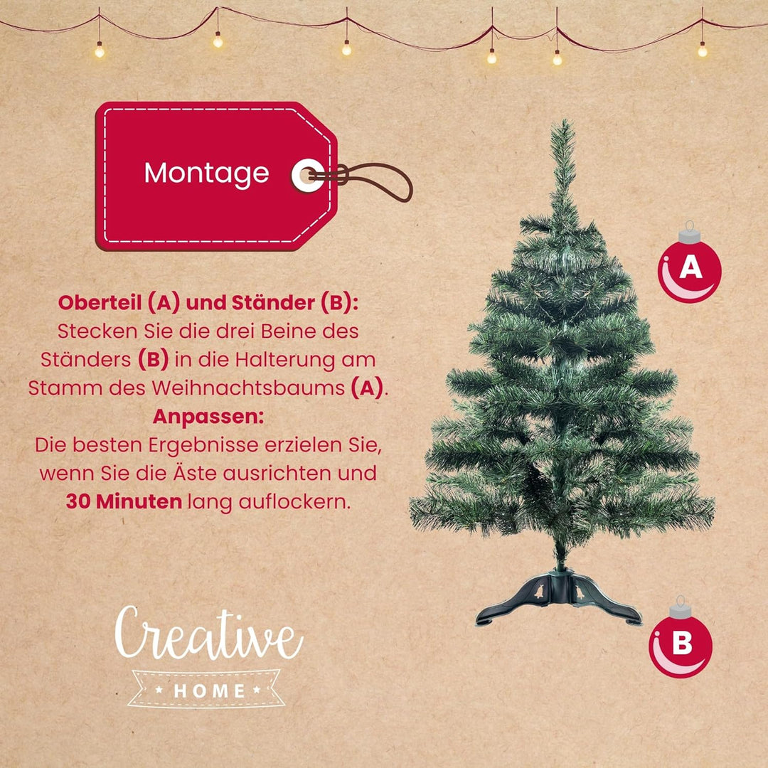 Creative Home Naturgetreuer Weihnachtsbaum Künstlich | Immergrüner künstlicher Tannenbaum | 120 cm |