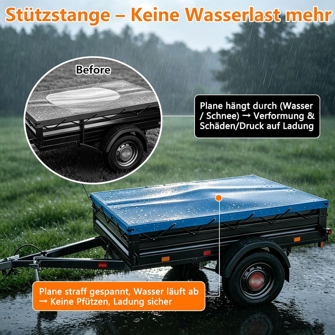 3 X Anhänger Planenbügel,Flachplanenbügel,Aluminium,Leicht Und Robust,Mit Drehknopf Schraube,Längenv