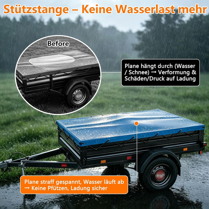 3 X Anhänger Planenbügel,Flachplanenbügel,Aluminium,Leicht Und Robust,Mit Drehknopf Schraube,Längenv