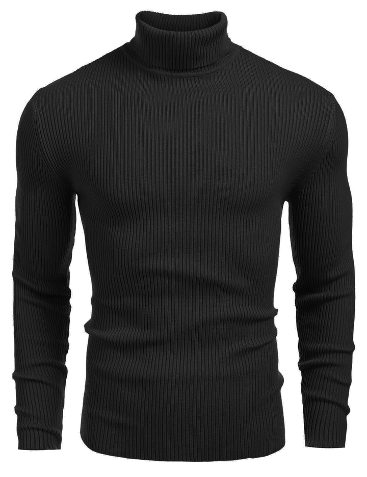 COOFANDY Herren Rollkragen Pullover Langarmshirt Feinstrick Sweater Rollkragen Freizeit Slim fit Bas