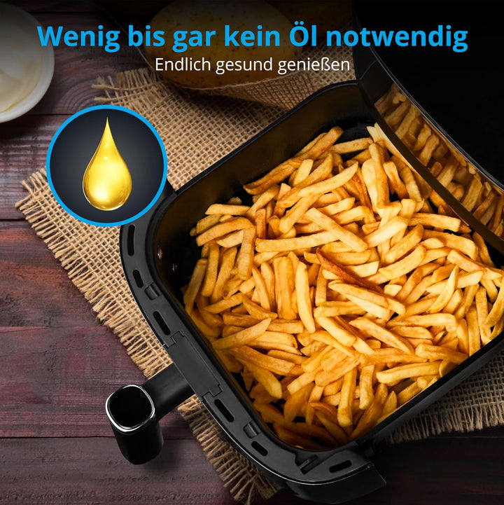MEDION X10 XL Heissluftfritteuse (5 Liter Frittierkorb, innovative Wassersprühfunktion für krosse kn