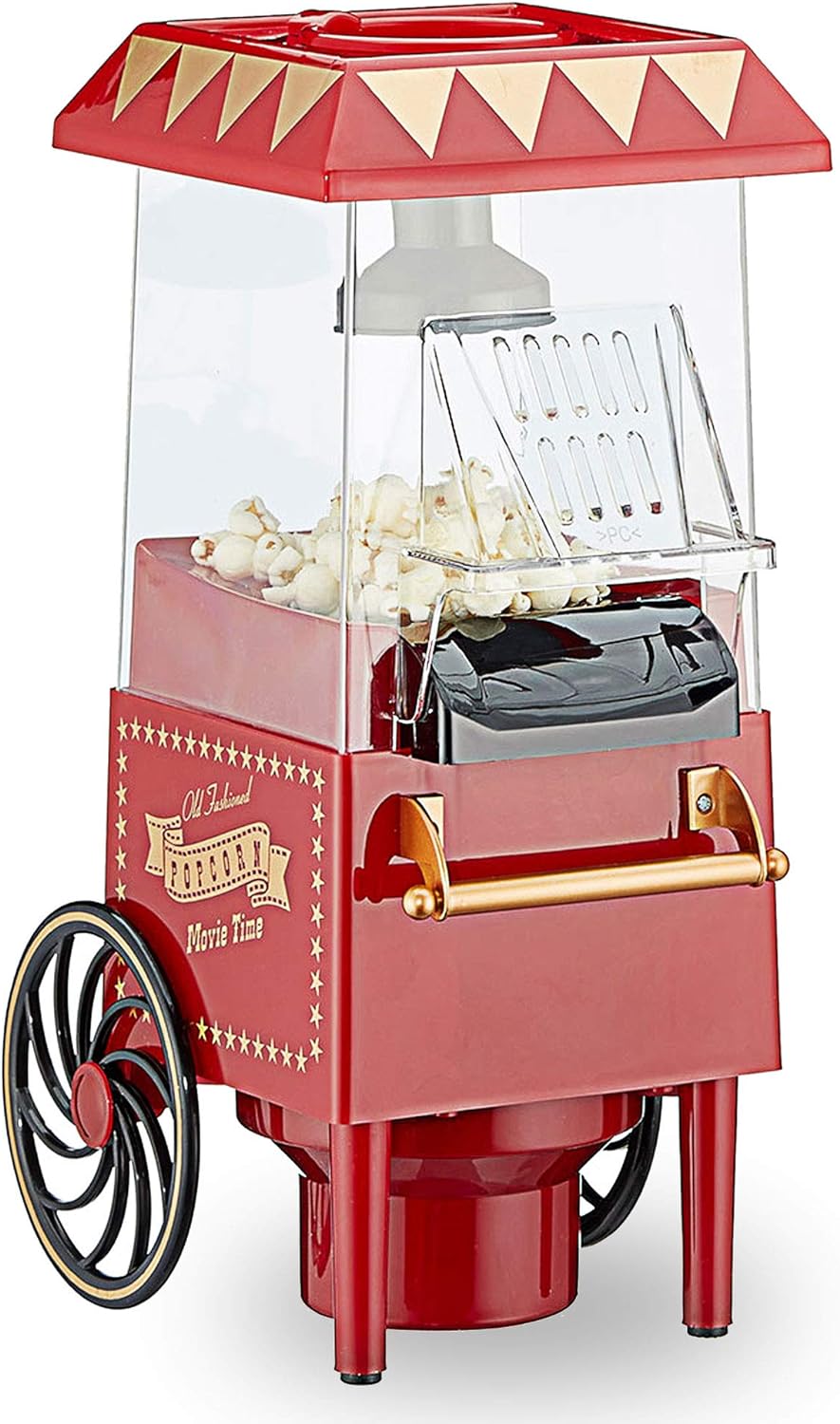 Retro Popcorn Maschine mit Heissluft fettreduziertes Popcorn Ölfrei Fettfrei Popcorn Automat