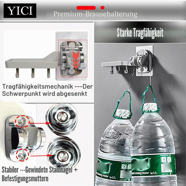 YICI Handbrausehalterung Duschkopfhalter Kein Bohren Stark haftender Handbrausehalter Winkel Einstel