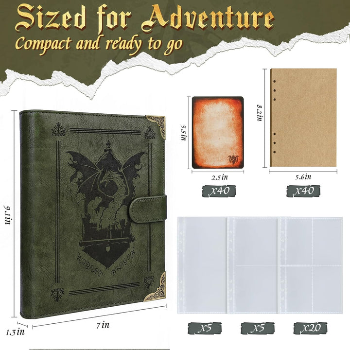 Zauberspruch-Kartenhalter für DnD/RPG, Taschen-Zauberbuch und Referenzkartenhalter, Foliant of Recol