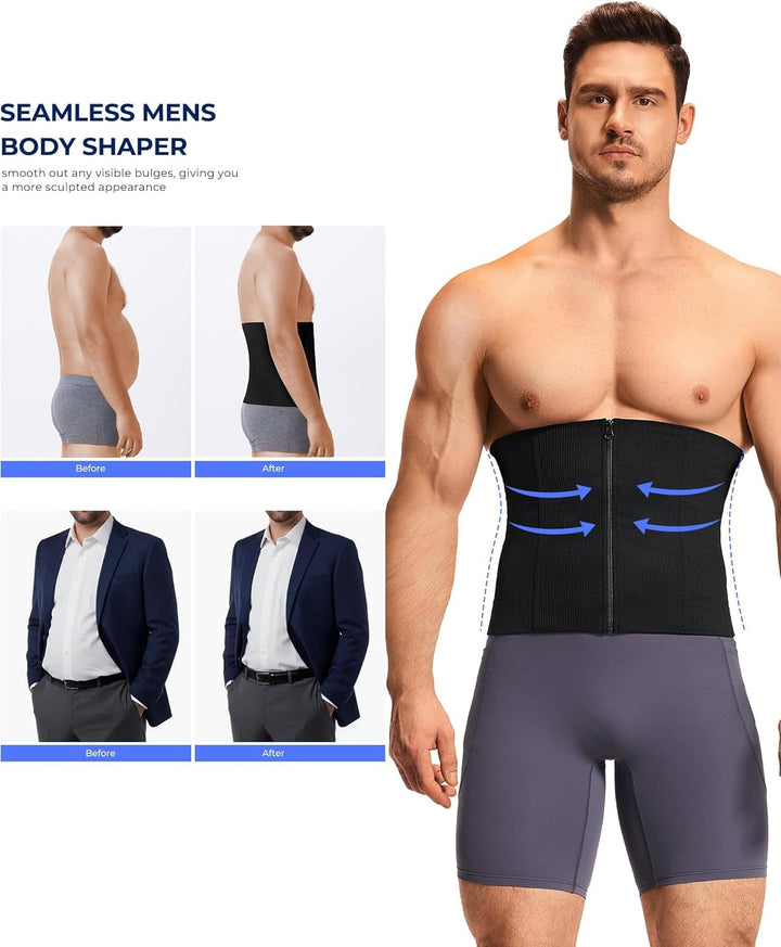 Gotoly Bauchweggürtel Herren Korsett Bauchweg Stark Formend Kompressionsshirt Taillenformer Hohe Ela