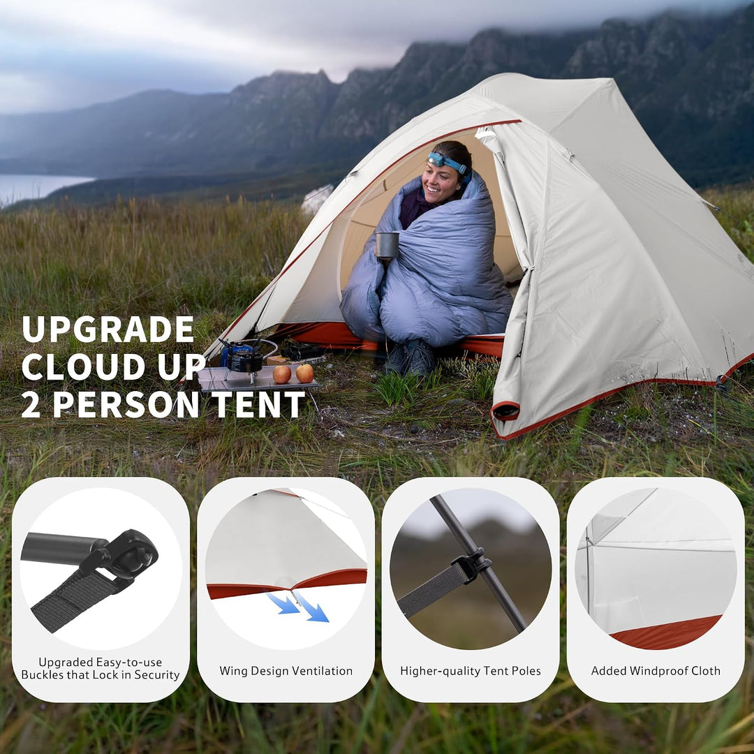 Naturehike Cloud-Up 2 Kuppelzelt, freistehend, Ultraleicht, für 2 Personen, wasserdicht, selbstbelüf