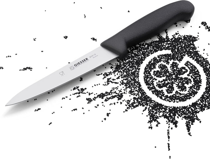 Giesser seit 1776 - Made in Germany - Allzweckmesser schwarz, Basic Black, Klinge 13 cm, rutschfest,