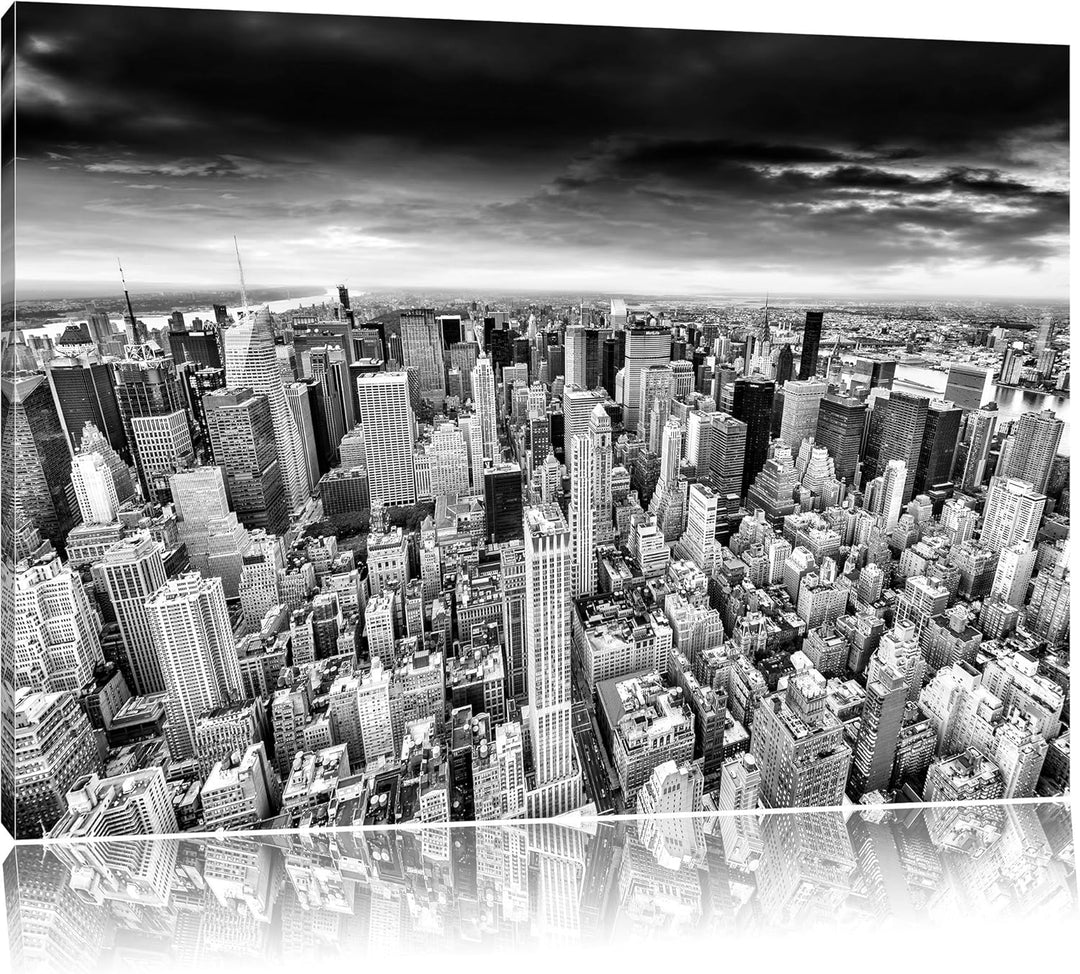 Pixxprint Monocrome, Skyline New York - Blick vom Dach des Empire State Building, Format: 100x70 auf
