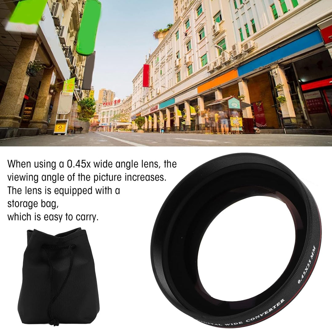 Zunate Weitwinkel-Objektivfilter, 55 Mm 0,45X Ultra Slim Weitwinkel-Objektivfilter, für Durchmesser