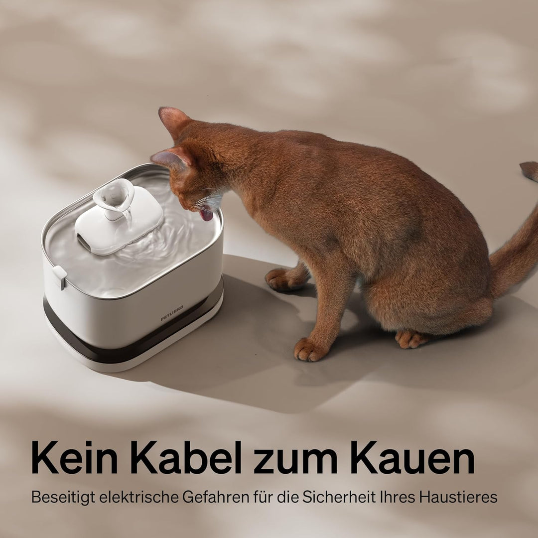 PETLIBRO Trinkbrunnen für Katze Kabellos mit Bewegungsmelder, 2,5L/84oz Dockstream Batteriebetrieben