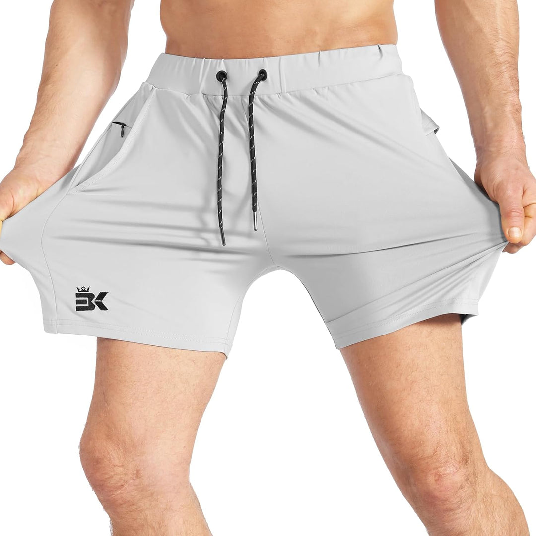 BROKIG Herren Sport Shorts Schnell Trocknend Kurze Hose Sporthose Trainingsshorts für Laufsport S He