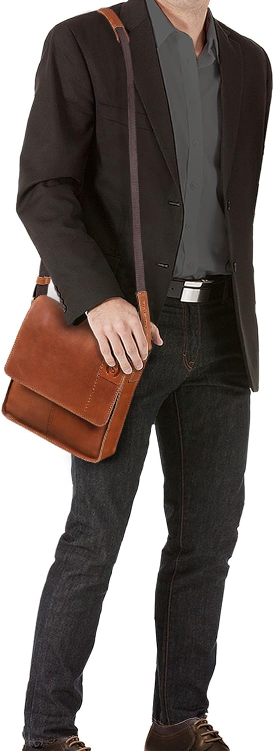STILORD 'Mircos' Tablet Umhängetasche Leder 9.7 Zoll iPad Tasche für Herren Männer mittel-grosse Sch