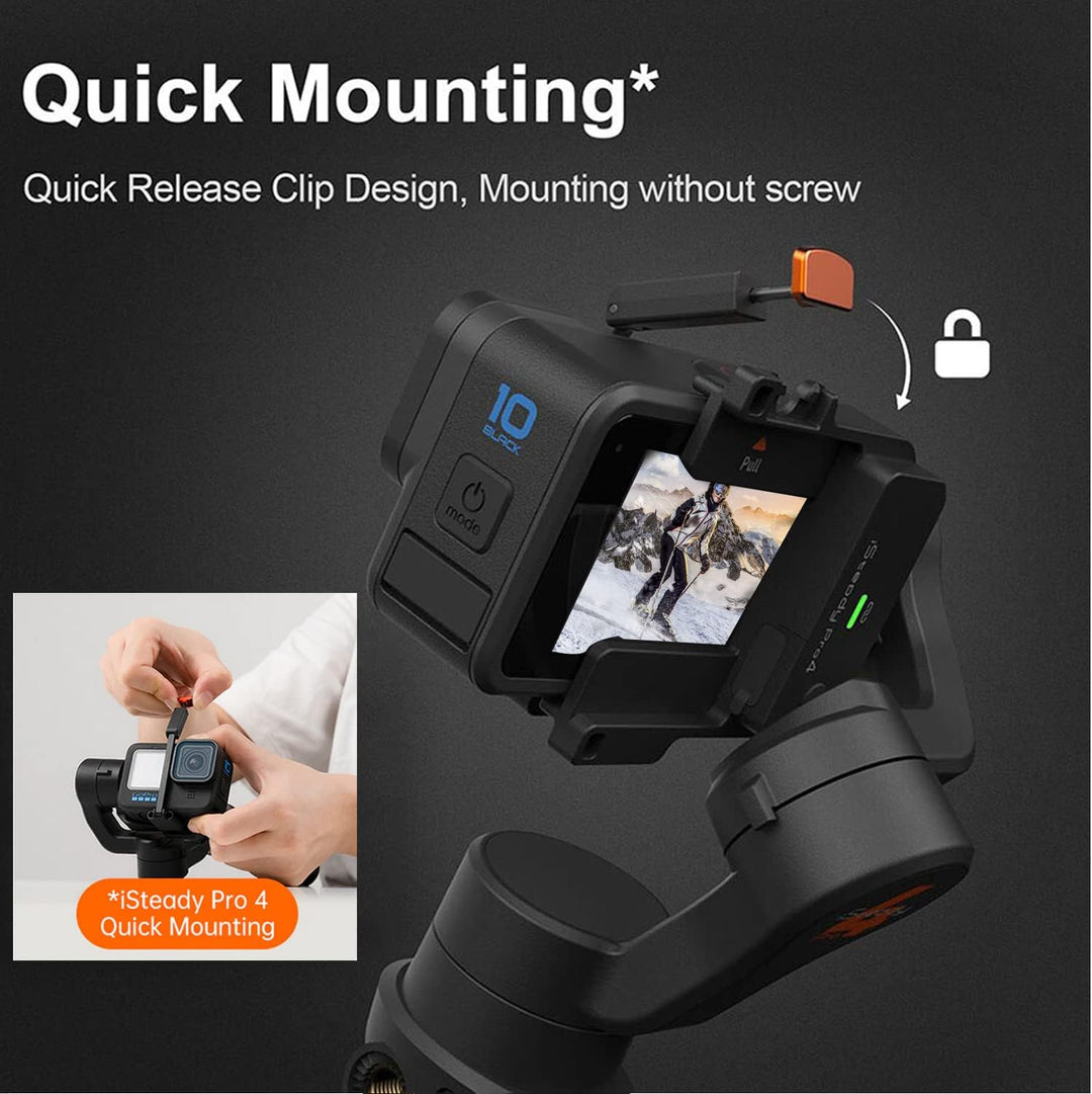 hohem iSteady Pro 4-Gimbal Stabilisator 3 Achsen kompatibel mit GoPro 12/11/10/9/8/7/6/5,für Osmo Ac