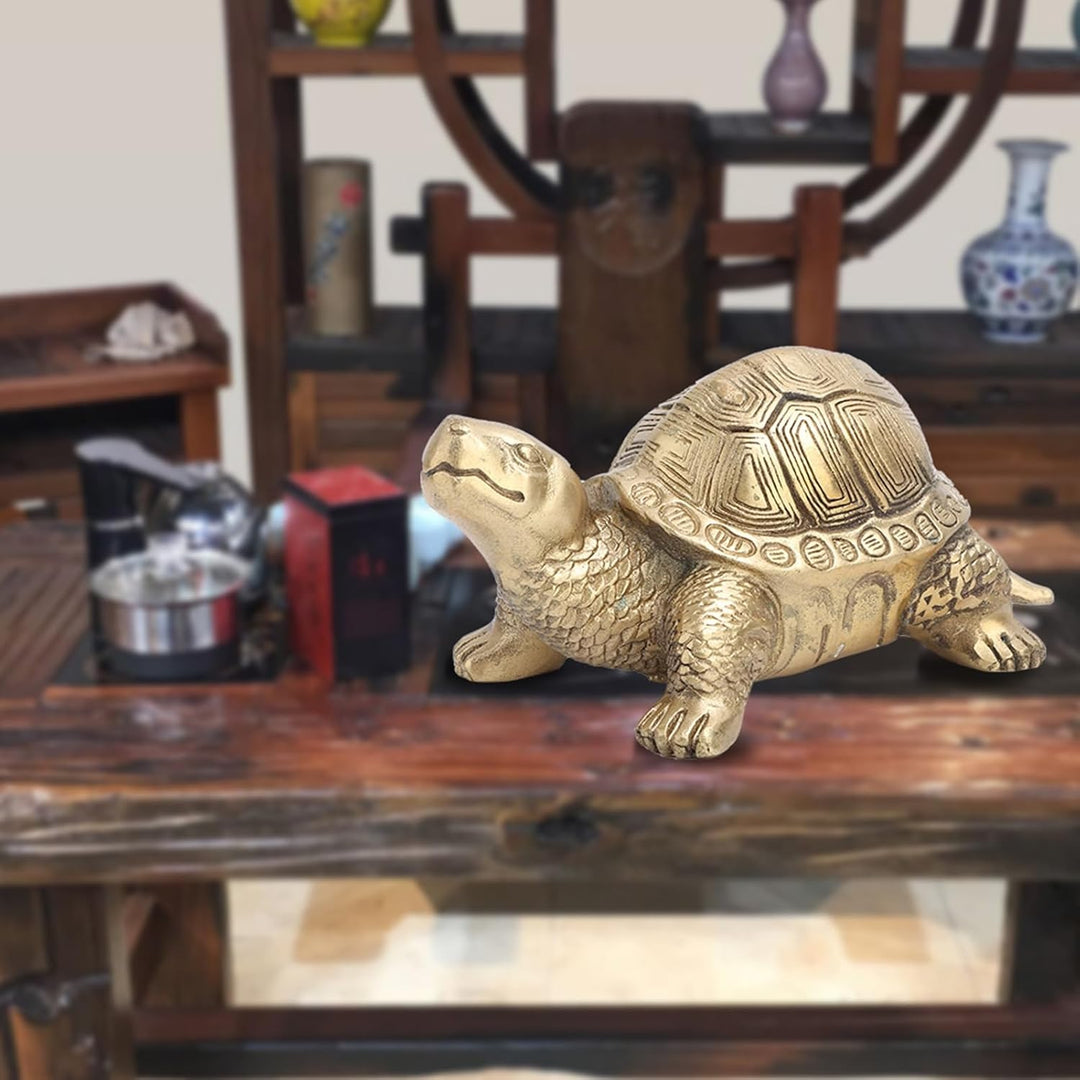 Ginyia Feng Shui Schildkröte, Reine Messinghandgemachte Langlebigkeits-reiche glückliche Schildkröte
