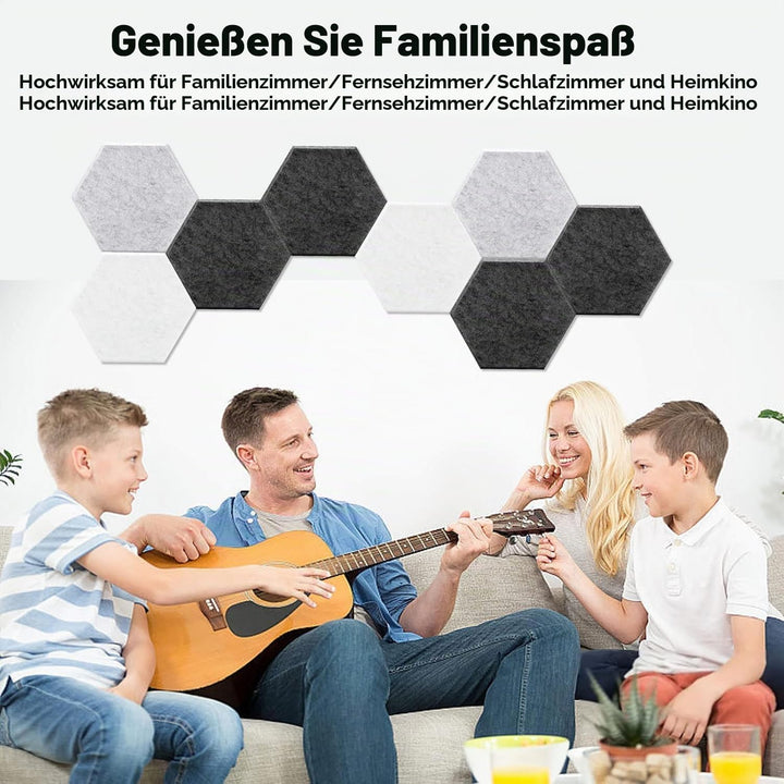 24 Stück selbstklebende Akustik-Absorptionsplatten, hohe Dichte, 30,5 x 25,4 x 1 cm, schalldichte Ak