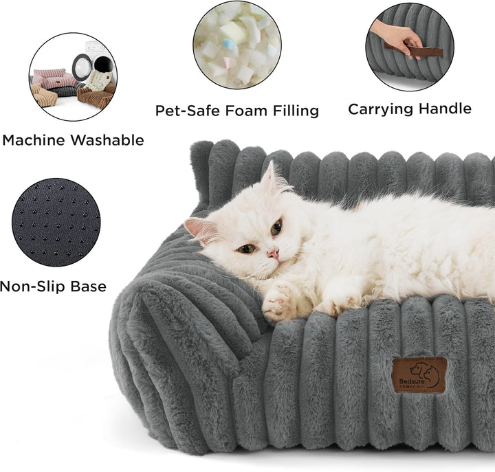 BEDSURE Katzenbett gross orthopädisches Hundesofa - 76x51x25cm Hundebett kleine Hunde waschbar Katze