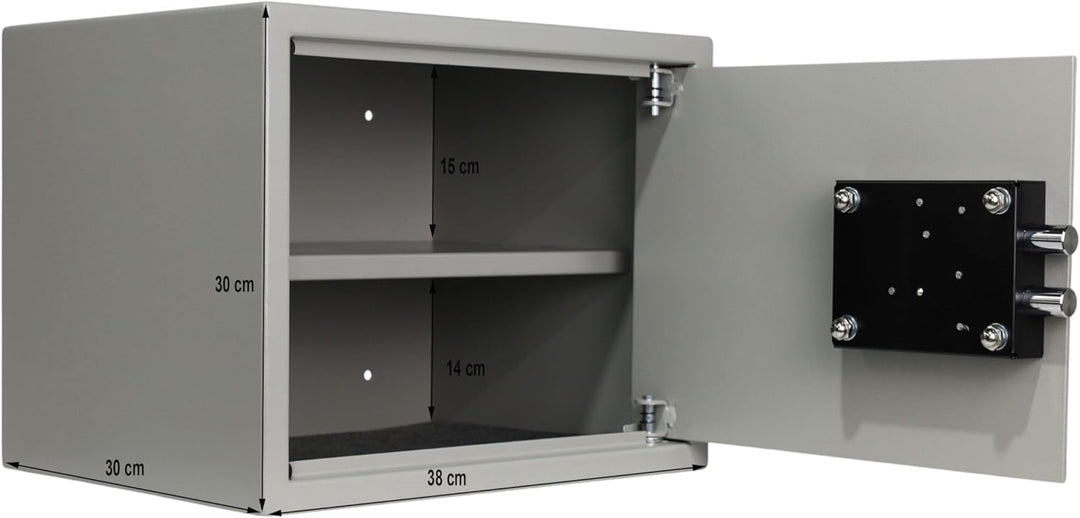 Möbeltresor Safe Tresor Geldschrank Wandtresor Wandsafe Schlüssel Wertsachen S4 - silber XL Silber,
