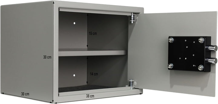 Möbeltresor Safe Tresor Geldschrank Wandtresor Wandsafe Schlüssel Wertsachen S4 - silber XL Silber,