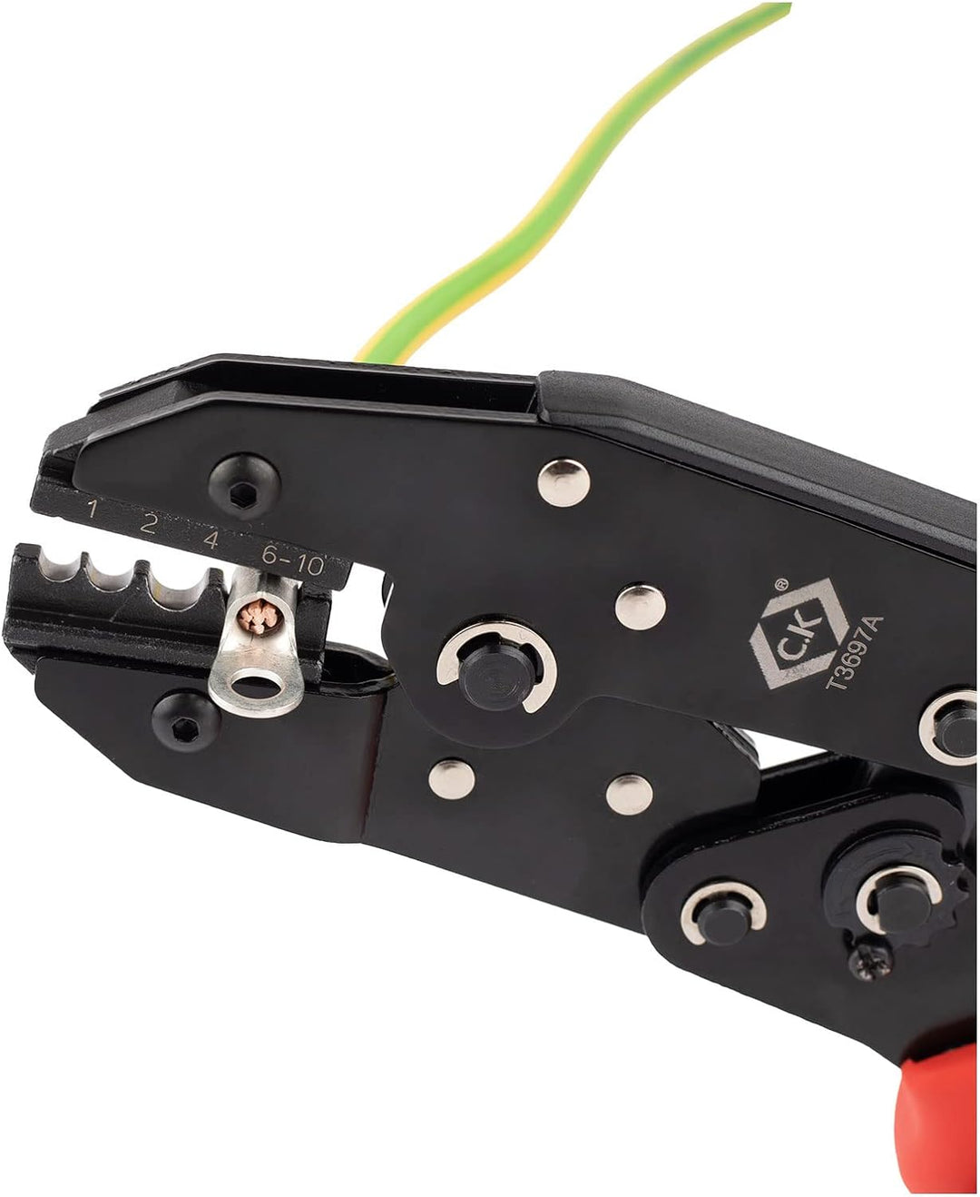 Ratschen-Crimpzange für unisolierte Klemmen 1,5-10mm²