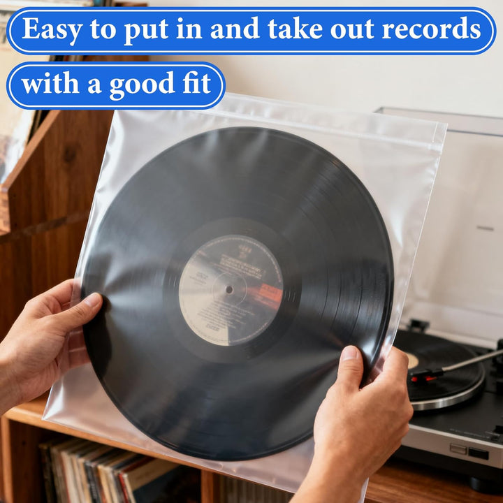STARVAST Schallplatten Hüllen 12 Zoll Aussenhüllen, 100 Stück LP Schutzhüllen, Transparent Vinyl Hül