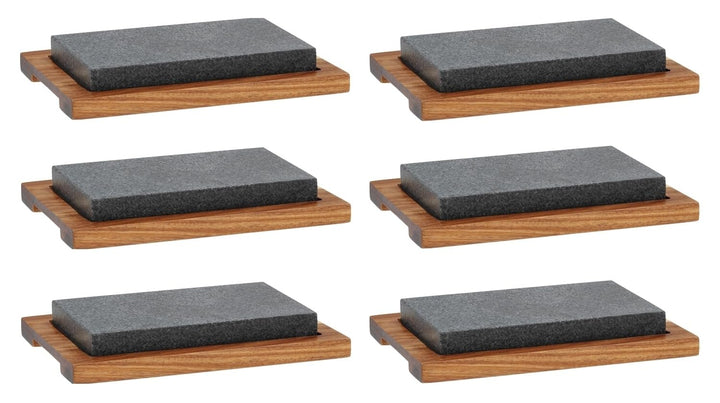 kela Heisser Stein-Set - Granit - Akazienholz - 16 x 24 cm - 12-teilig