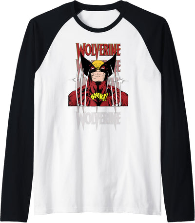 Marvel X-Men Wolverine Gradient Text Portrait Raglan